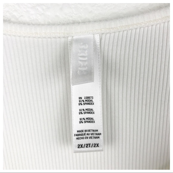 Skims Soft Ribbed Slip Dress in Snow Size 2X - Picture 7 of 8